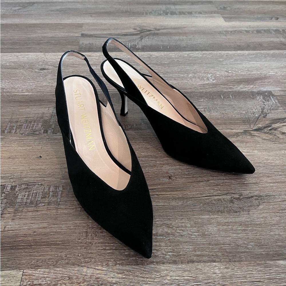 Stuart Weitzman Aviana Slingback Suede Heel - Size 11M